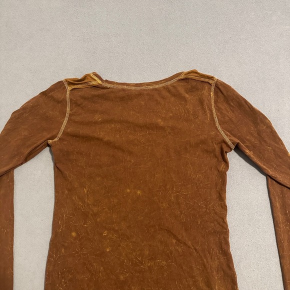 Panhandle Graphic T-Shirt Crew-Neck Long Sleeves Stretch Brown Womens Size M - Picture 9 of 16